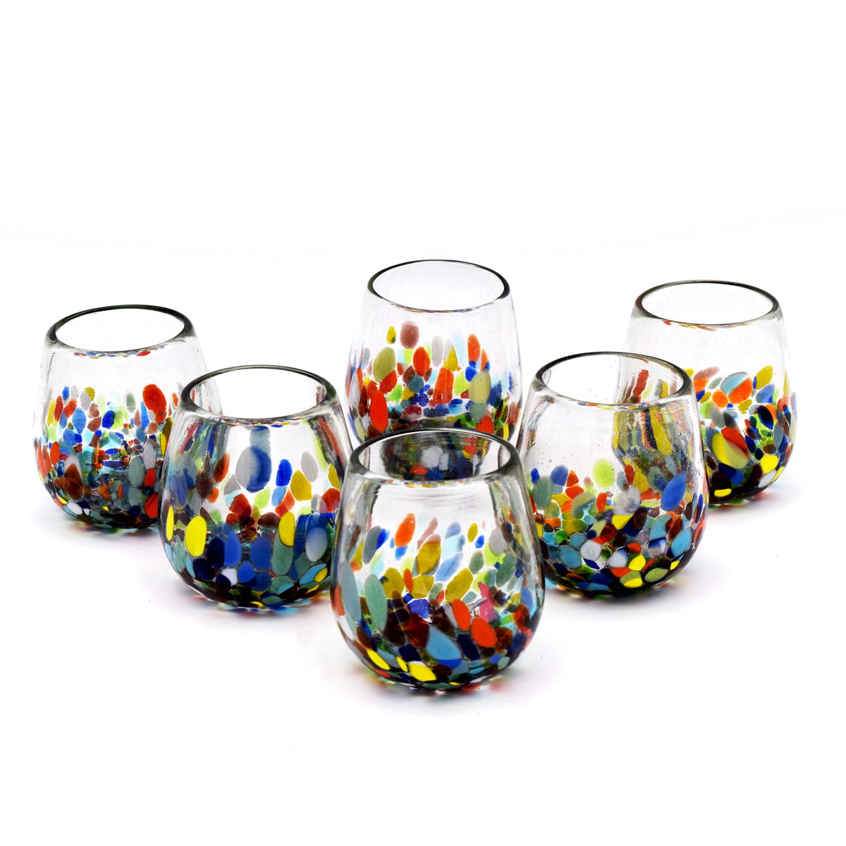 Handcrafted Confetti Rock Martini Glasses